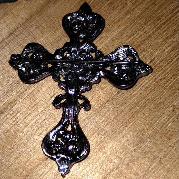 Old religious bundle~Silver and Marcasites cross brooch and religious br… - Picture 2 of 2